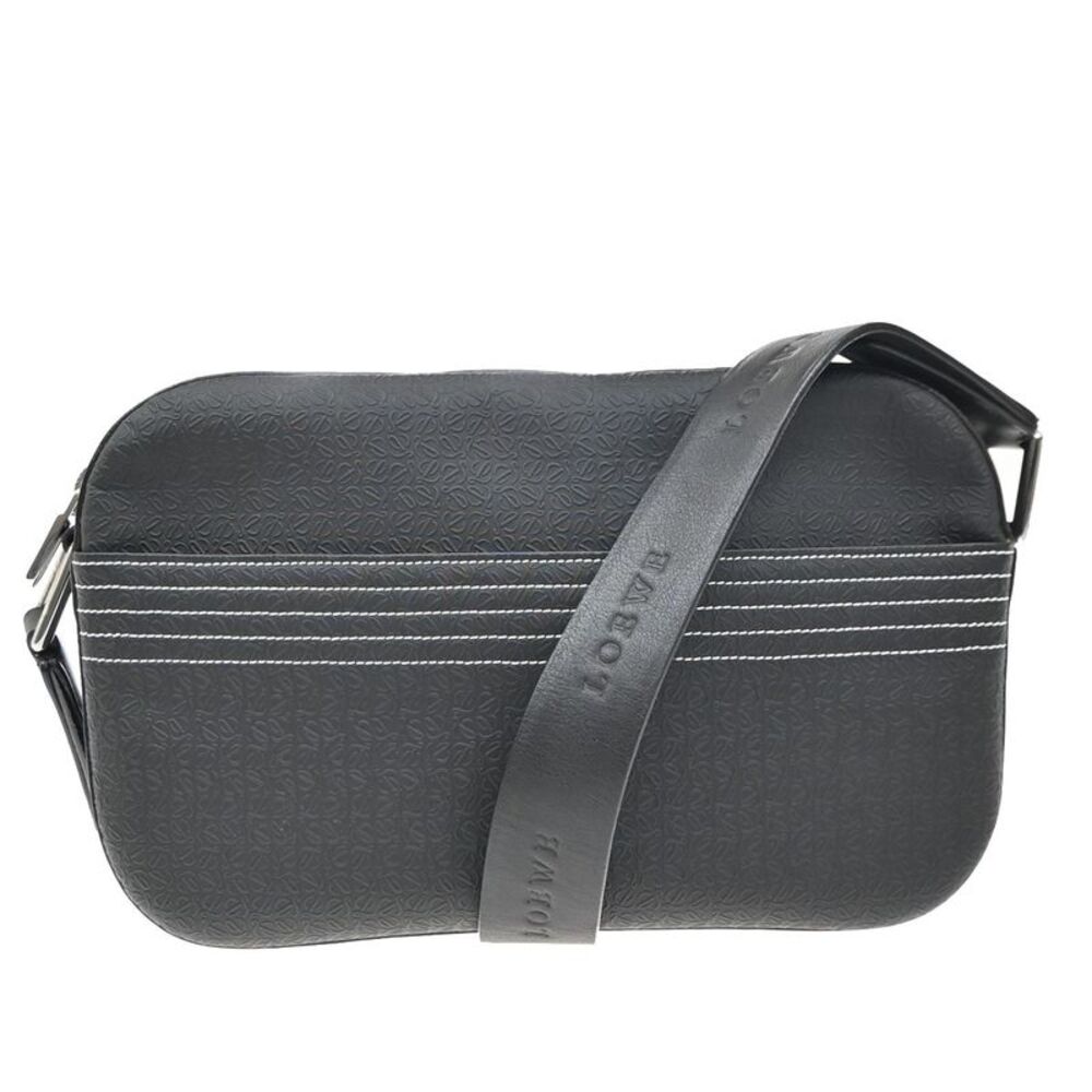 Loewe Anagram Leather Black Pvc Shoulder Bag Bag